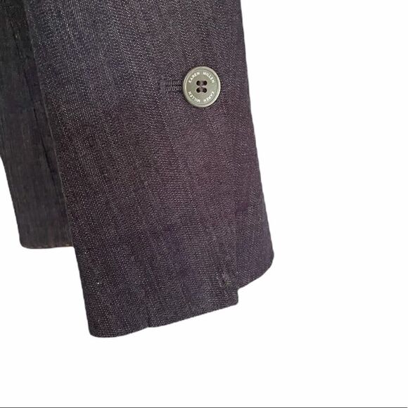 KAREN MILLEN Tailored Denim Cotton Blazer Vest Blue 4 - Picture 5 of 13